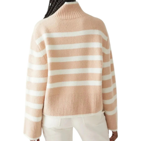 & Other Stories Sweater Chunky Grandpa Women M Effortless Beige Cream Striped - Picture 7 of 16